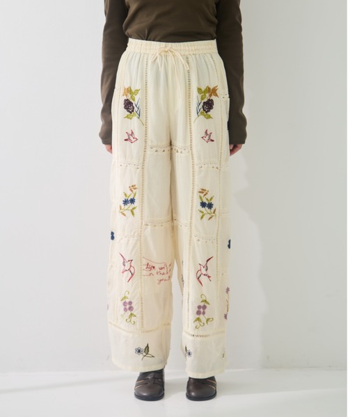 パンツ 「TODAYFUL/トゥデイフル」Embroidery Patchwork Trousers レディースの画像