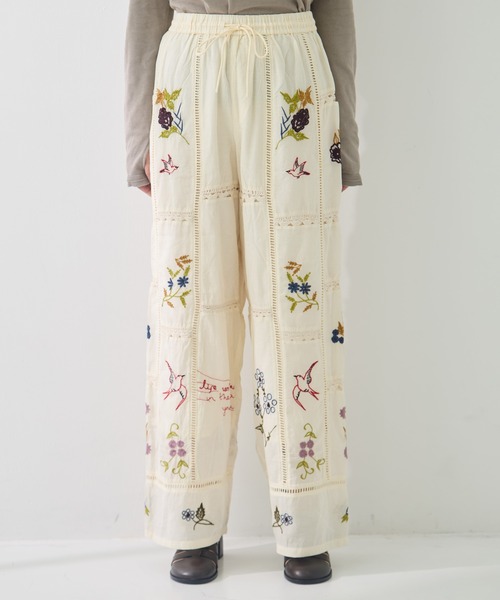 パンツ 「TODAYFUL/トゥデイフル」Embroidery Patchwork Trousers レディースの画像