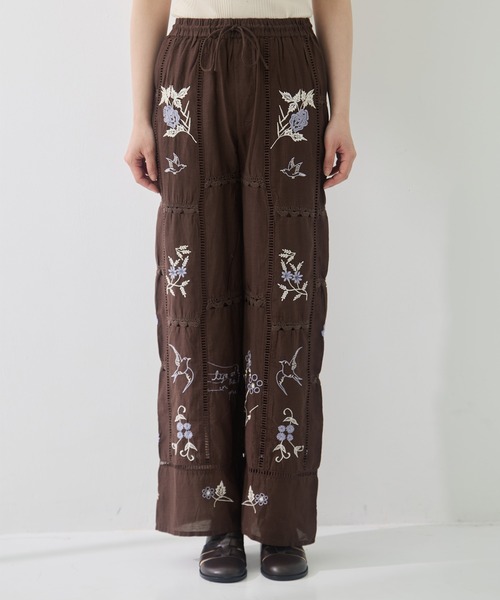 パンツ 「TODAYFUL/トゥデイフル」Embroidery Patchwork Trousers レディースの画像