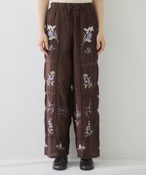 パンツ 「TODAYFUL/トゥデイフル」Embroidery Patchwork Trousers レディースの画像