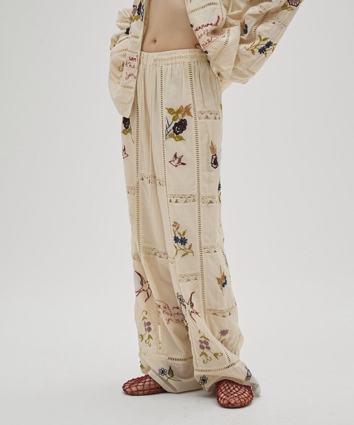 パンツ 「TODAYFUL/トゥデイフル」Embroidery Patchwork Trousers レディースの画像