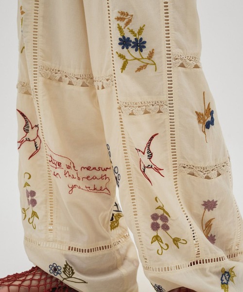 パンツ 「TODAYFUL/トゥデイフル」Embroidery Patchwork Trousers レディースの画像