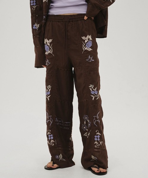 パンツ 「TODAYFUL/トゥデイフル」Embroidery Patchwork Trousers レディースの画像