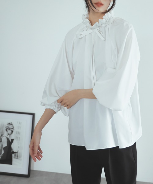 「Flolia」 長袖ブラウス S オフホワイト レディース_画像5