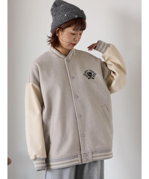 「ehka sopo」 スタジャン F グレー レディース_画像4
