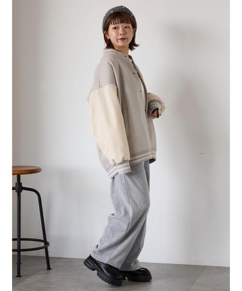 「ehka sopo」 スタジャン F グレー レディース_画像9