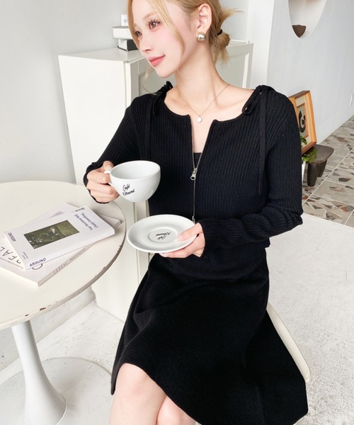 「moment+」 コンビワンピース M チャコールグレー レディース_画像6