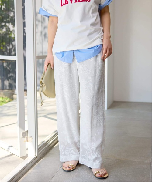 ワイドパンツ パンツ 「シリーズあり/追加」レースカットパンツ レディースの画像