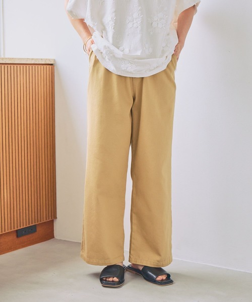 ジーンズ デニム デニムパンツ 「接触冷感」ひんやりイージーストレートパンツ「プチ・プラスサイズあり」 レディースの画像