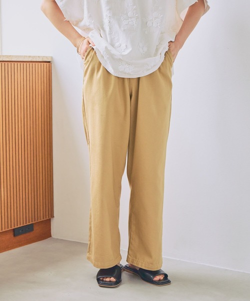 ジーンズ デニム デニムパンツ 「接触冷感」ひんやりイージーストレートパンツ「プチ・プラスサイズあり」 レディースの画像