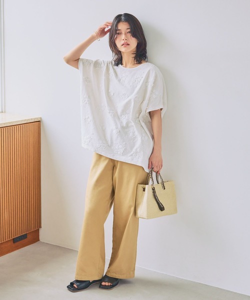 ジーンズ デニム デニムパンツ 「接触冷感」ひんやりイージーストレートパンツ「プチ・プラスサイズあり」 レディースの画像