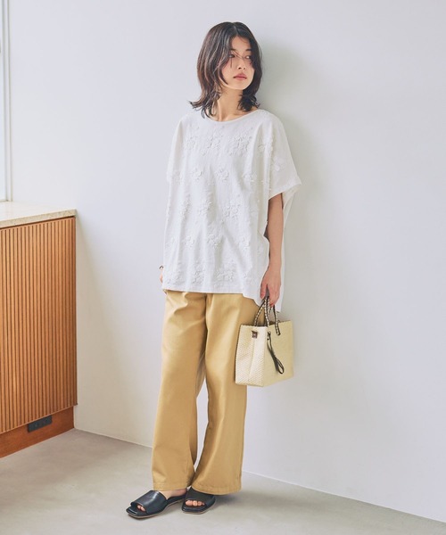ジーンズ デニム デニムパンツ 「接触冷感」ひんやりイージーストレートパンツ「プチ・プラスサイズあり」 レディースの画像