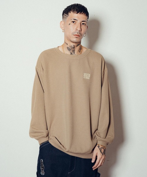 「Subciety」 長袖Tシャツ X-LARGE ベージュ メンズ_画像4