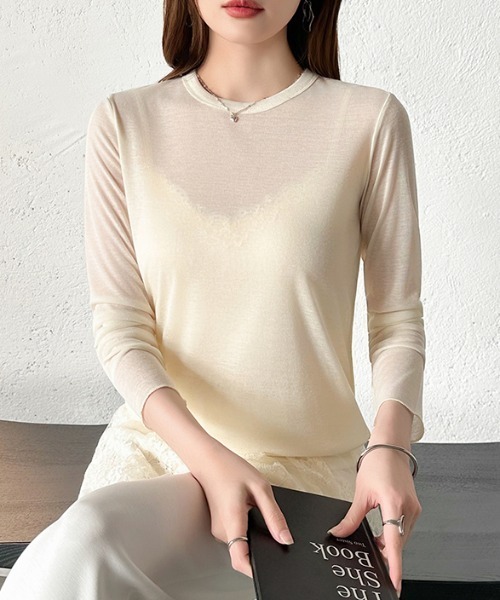 COCOMOMO tシャツ 素肌に寄り添うやわらか質感 ソフトタッチシアーロン