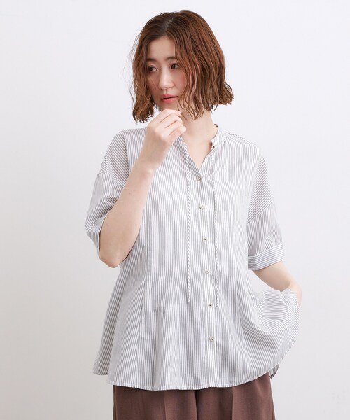 grove（グローブ） ブラウス シャツ 半袖 「洗濯機OK」さらっと軽やか