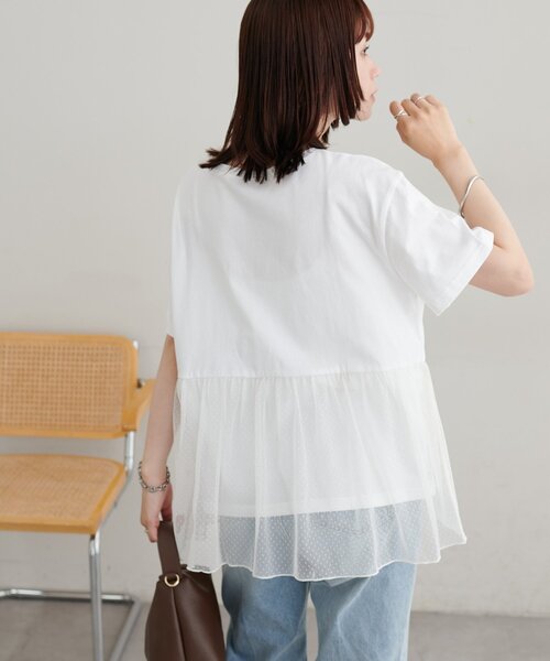 Discoat（ディスコート） tシャツ 半袖 「WEB限定」チュールギャザーT