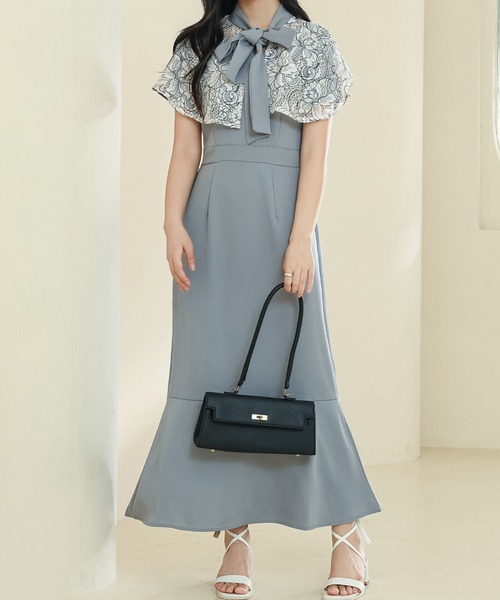 「Lace Ladies」 半袖ワンピース FREE グレー レディース_画像7