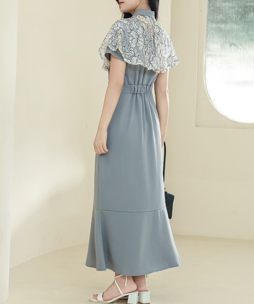 「Lace Ladies」 半袖ワンピース FREE グレー レディース_画像9
