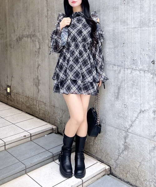 「INGNI」 長袖ワンピース M ブラック レディース_画像8