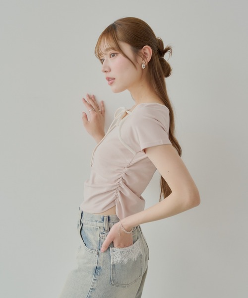 「Chico」 半袖カットソー FREE ピンク レディース_画像2