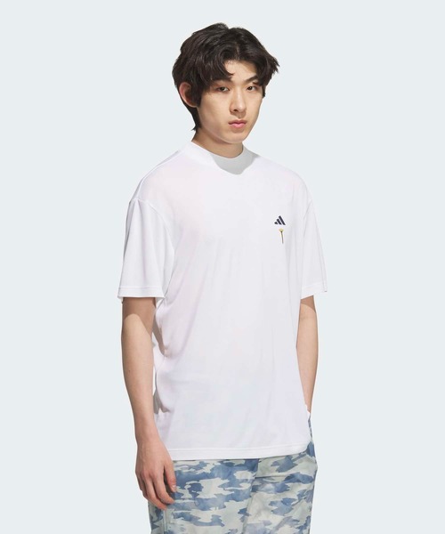 【新品✨M】アディダスゴルフ 涼感HEAT.RDY 半袖ポロ＆スカート 白　紺 adidas（アディダス） adidas tシャツ HEAT. RDY バックグラフィック