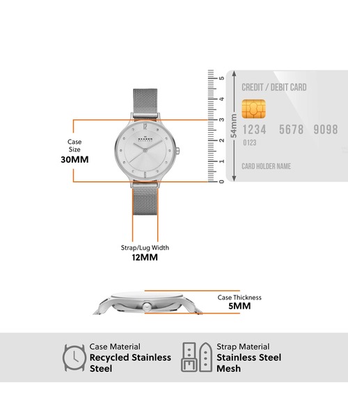 腕時計 スカーゲン 腕時計 レディース アナログ ステンレス SKW2149 レディースの画像