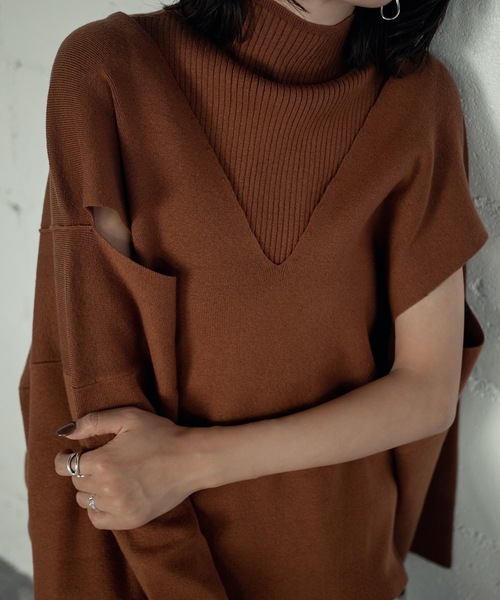 ニット セーター PONCHO KNIT PO 2P レディース ANOGH ニット セーター PONCHO KNIT PO 2P レディース