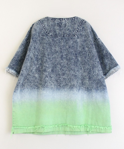 tシャツ B2624 ブリーチＡＮＤダイデニムＢＩＧ Ｔシャツ レディース B2624 ブリーチ&ダイデニムBIG Tシャツ(M 中色/イエロー