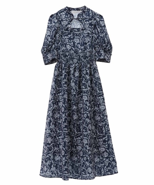 31 Sons de mode ワンピース デコルテ開き花柄ワンピース