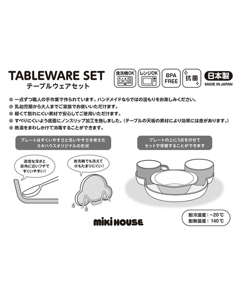 出産祝い 合成漆器のテーブルウェアセットの画像