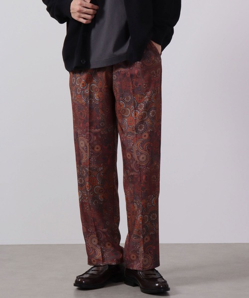 2色メンズ ハイエンド プリーツ ワイドレッグ カジュアル パンツ BELTED PLEATED WIDE-LEG TROUSERS ベルト付きプリーツワイド