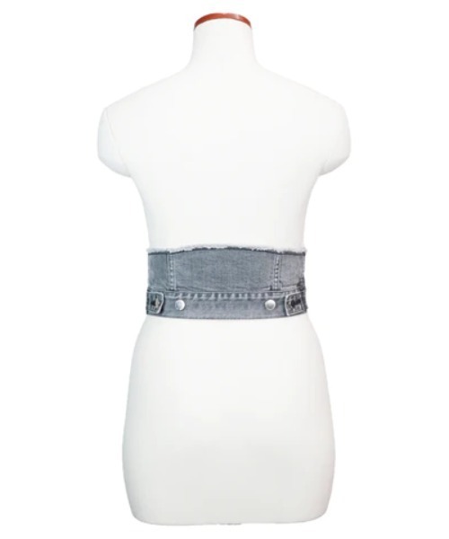 チューブトップ ベアトップ WASHED DENIM CUMMERBUND_3