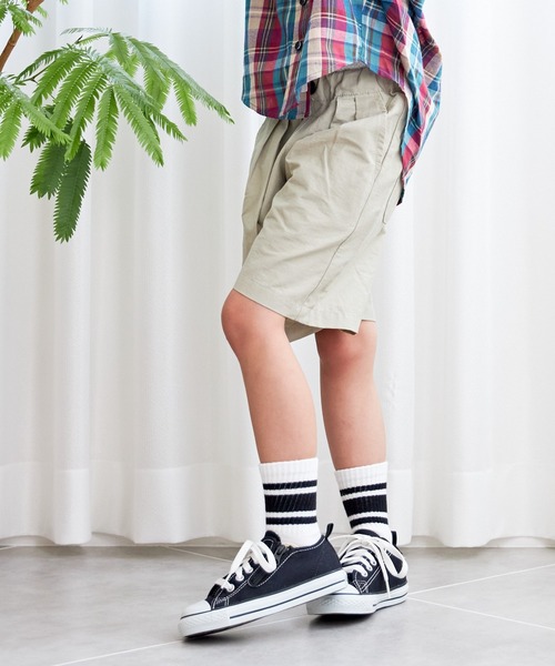 パンツ スーパーストレッチ5.5分丈タックパンツ80〜140cm キッズ 
