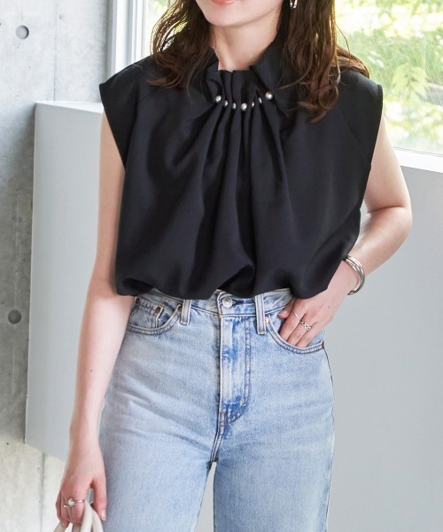 美品 エンフォルド M相当 ノースリーブ チュニック丈 ブラウス