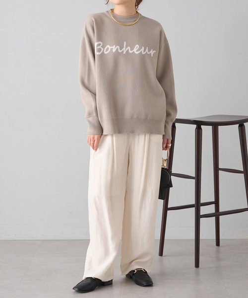 pual ce cin ニット レディース ジャガードロゴニットプル