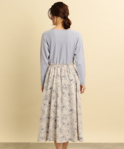 grove ワンピース ニット×スカートドッキングワンピース