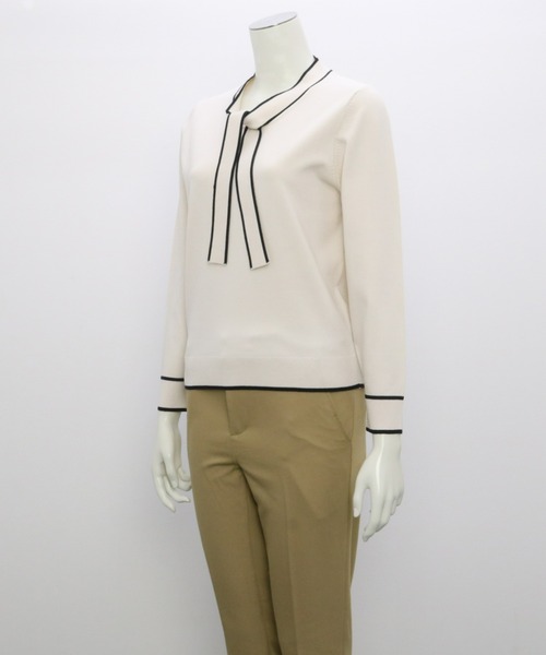 ニット セーター シンプルボウタイニットトップス レディース BRICK HOUSE by TOKYO SHIRT ニット セーター ボウタイ ニット