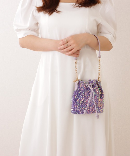 Lace Ladies ショルダーバッグ バッグ スパンコール 2WAY 巾着