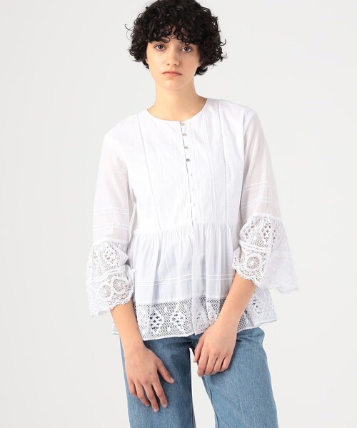 シャツ ブラウス 「別注」ne Quittez pas BLACK × TOMORROWLAND レース 