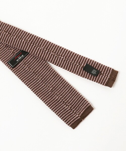 【新品】 ASCOT / ミニボーダー ニット タイ PINK ascot（ビクセン） ネクタイ ASCOT / ミニボーダー ニット タイ