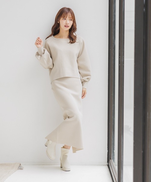 みどり ピンク mysty woman スカート ソフトタッチナローニットスカート 152985