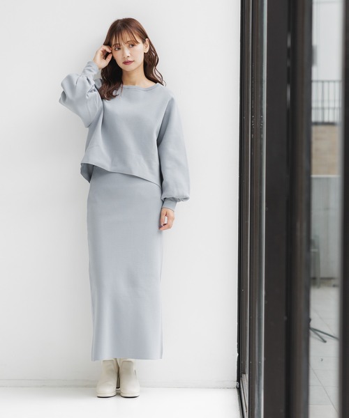 mysty woman スカート ソフトタッチナローニットスカート 152985