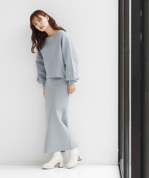 mysty woman スカート ソフトタッチナローニットスカート 152985