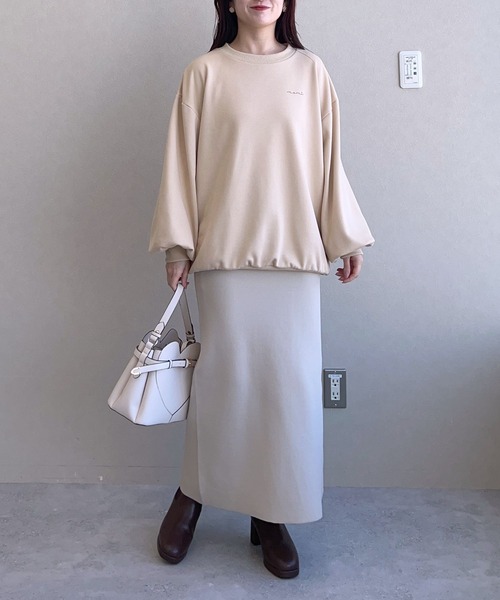みどり ピンク mysty woman スカート ソフトタッチナローニットスカート 152985