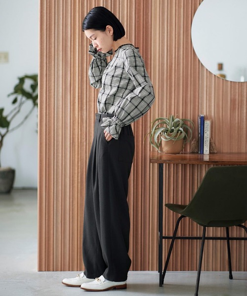 美品 サニークラウズ バックロングシャツ ブラック サイズL*FD1164 美品 サニークラウズ バックロングシャツ ブラック サイズL