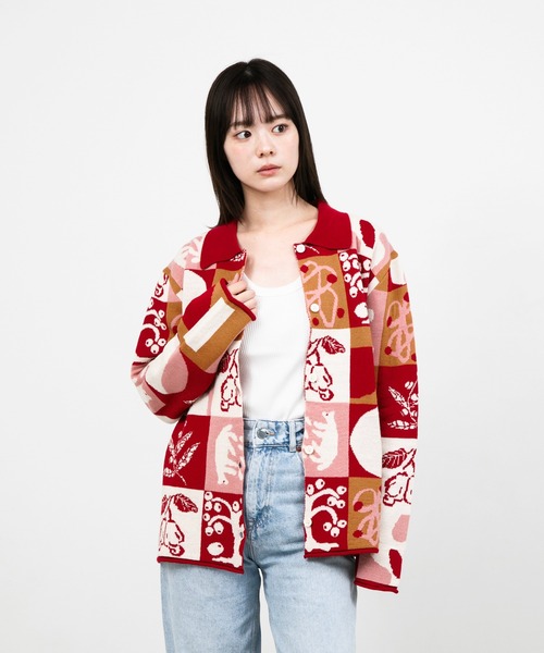 カーディガン ”FRUIT” kana akiyama ニットカーディガン レディース メンズ