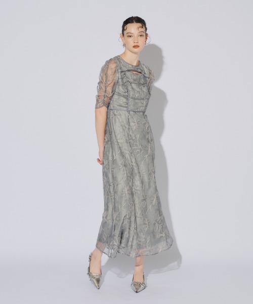 ANDRESD ドレス ANDRESD ドレス V line jacquard dress Vラインジャガードドレス