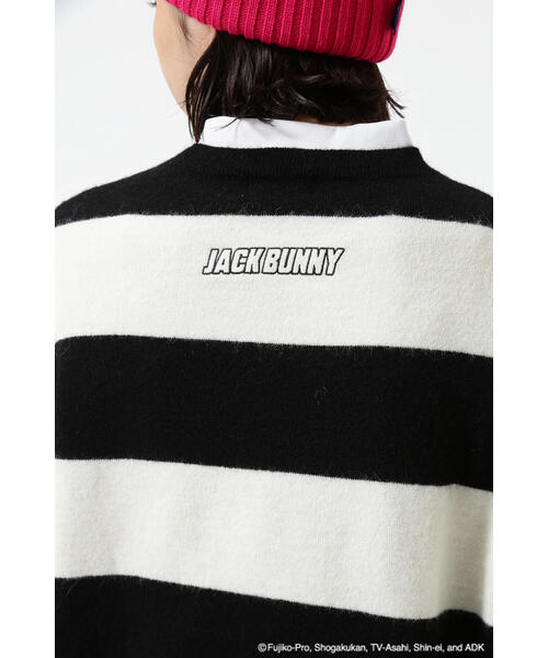 JACK BUNNY!! - ドラえもん】ジャガードボーダー クルーネックニットプルオーバ　今期新品 Jack Bunny!! ニット セーター 「Jack Bunny!!」「ドラえもん