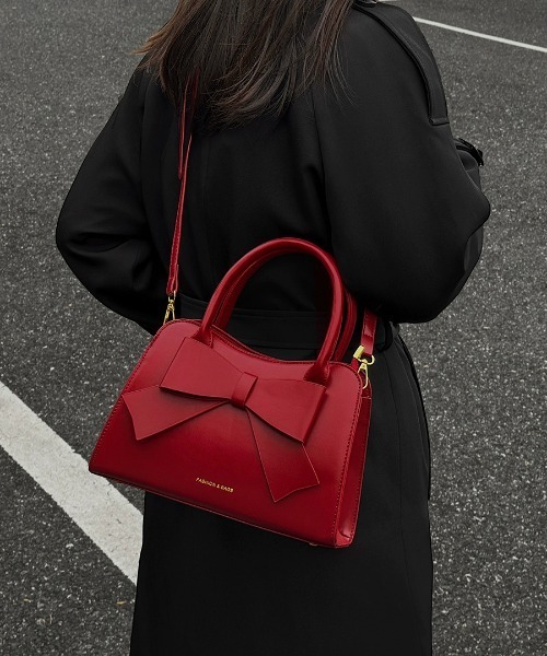 イヴ サンローラン リボン サテン ショルダーバッグ ポシェット レッド FREE STYLISTS ショルダーバッグ バッグ リボンミドルバッグ 2WAY