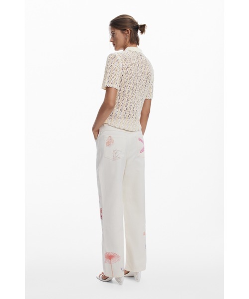 Desigual パンツ マリンモチーフ ワイドデニム レディース